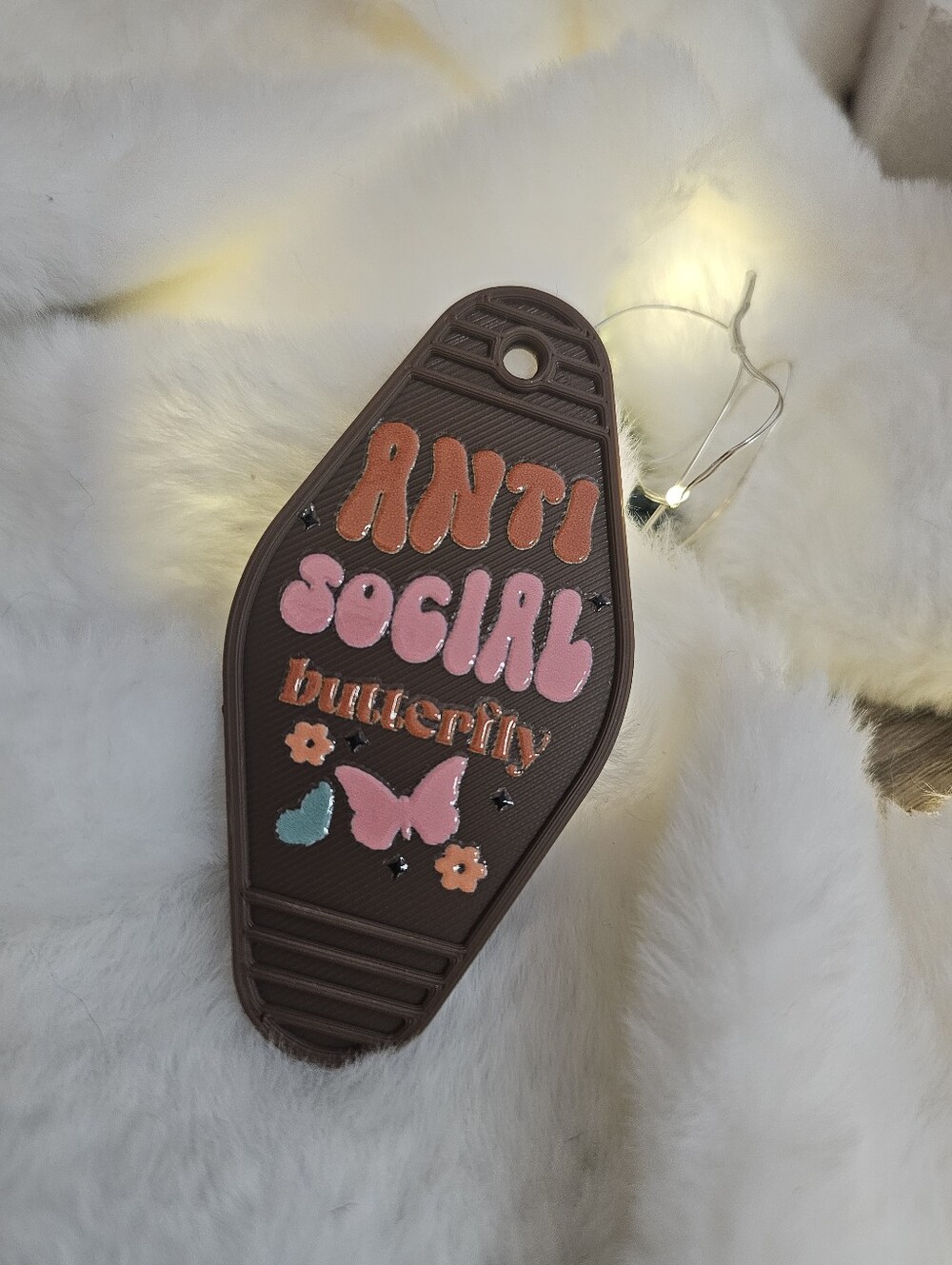 #13 3d Printed Backs Anti Social Novelty Keychain